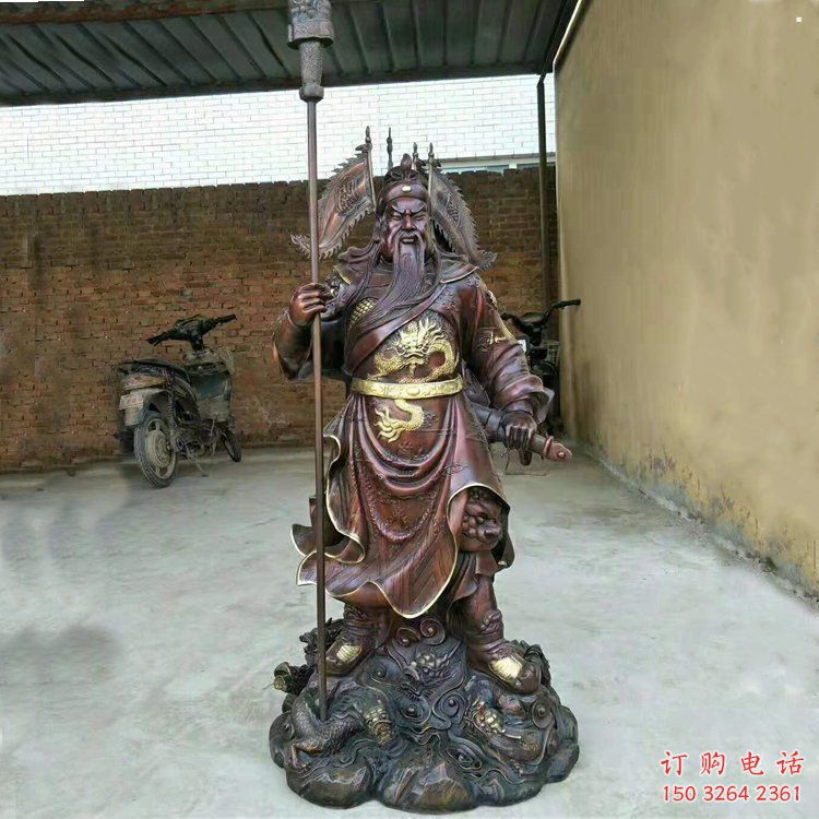 指定銅關公神像，仿古效果，鑄銅銅關公神像制作