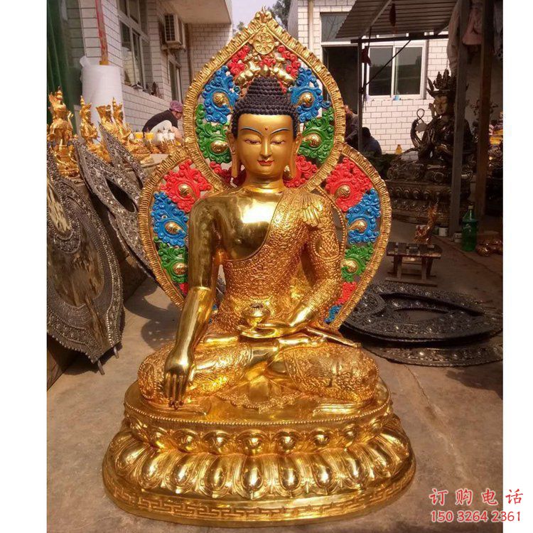 大型尼泊爾佛像廠家，彩繪工藝，尼泊爾銅佛像廠家