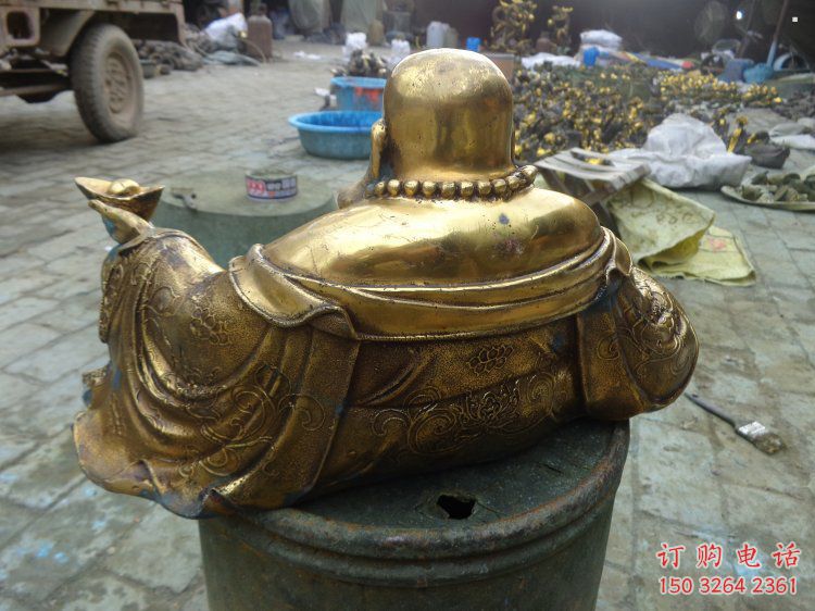 大型彌勒佛銅佛像廠家，彩繪工藝，大型彌勒佛銅佛像加工