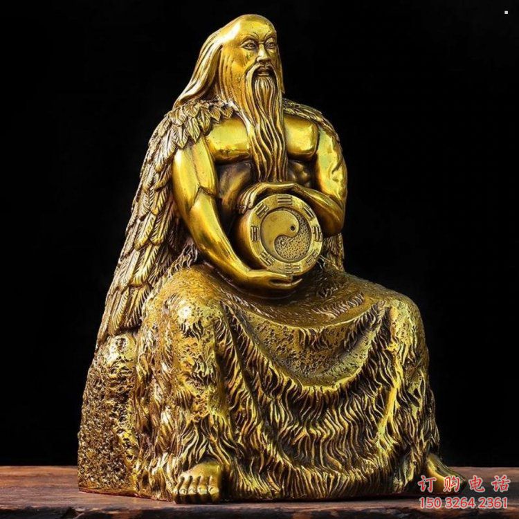 家用伏羲神像制作，鎏金效果，寺廟伏羲神像廠家