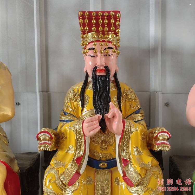 彩繪三皇神像廠，佛堂擺放，仿銅五帝神像定做