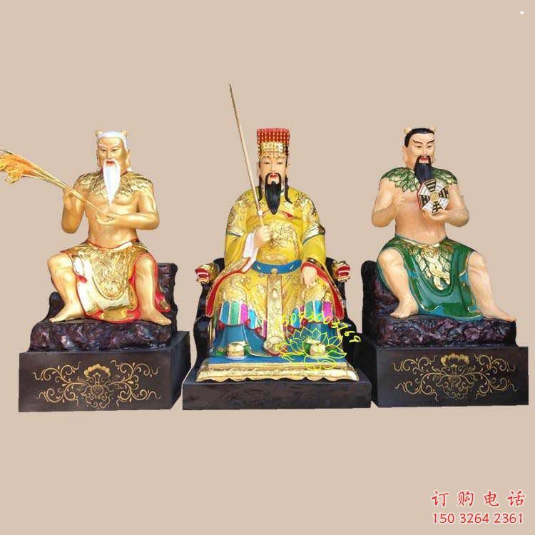 彩繪三皇神像廠，現(xiàn)代工藝，寺廟五帝神像廠家