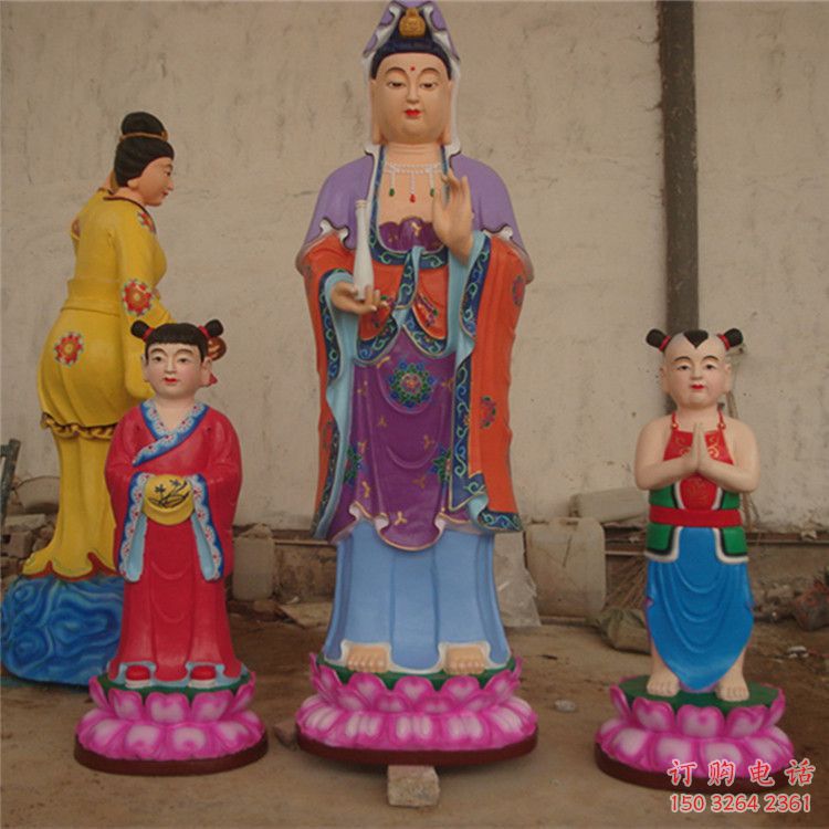 大型觀音佛像廠家，彩繪工藝，彩繪觀音佛像生產(chǎn)