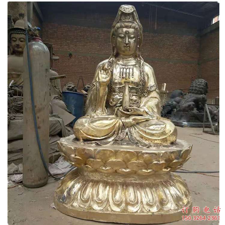 寺廟觀音佛像生產(chǎn)，鑄銅工藝，銅觀音佛像定做