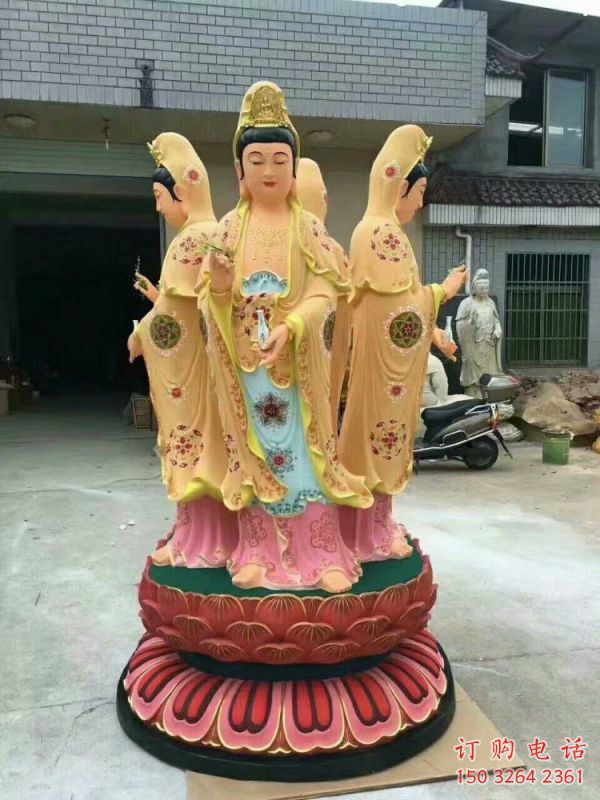 承接千手觀音佛像，玻璃鋼材質(zhì)，彩繪觀音佛像生產(chǎn)