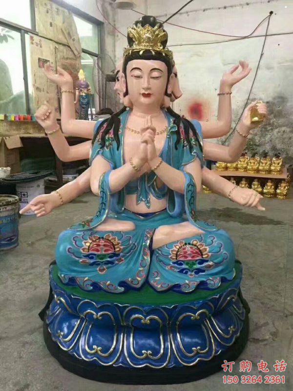 供應(yīng)千手觀音佛像，彩繪工藝，家用觀音佛像廠