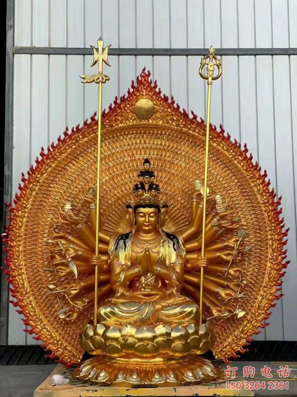 寺廟千手觀音佛像生產(chǎn)，彩繪工藝，觀音佛像承接