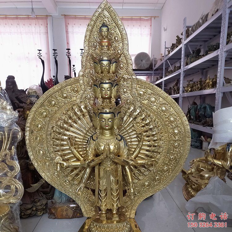 家用千手觀音佛像制作，仿古佛像，鑄銅千手觀音佛像制作
