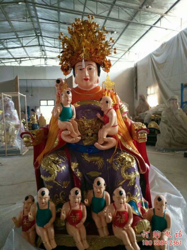 大型送子觀音佛像廠家，寺廟擺放，送子觀音佛像預(yù)用