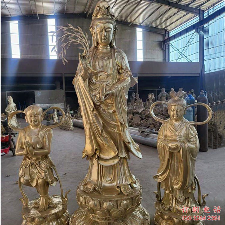 戶外送子觀音佛像工廠，鑄銅佛像，大型送子觀音銅佛像廠