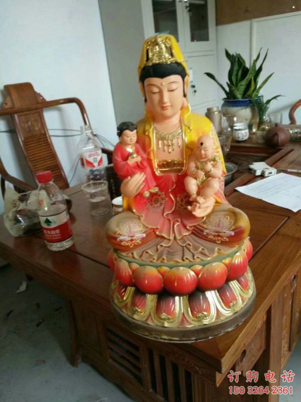 家用送子觀音佛像制作，彩繪佛像，送子觀音佛像選用