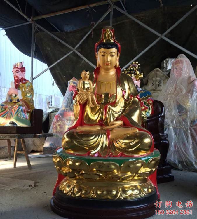 寺廟送子觀音佛像生產(chǎn)，鑄銅工藝，送子觀音銅佛像生產(chǎn)