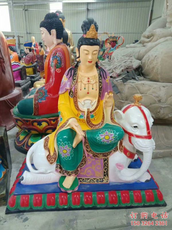 預(yù)定文殊普賢佛像，彩繪工藝，文殊普賢佛像制作