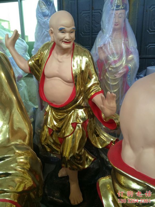 站相十八羅漢，十八羅漢貼金