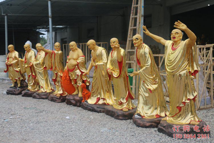 常用十八羅漢神像，彩繪工藝，十八羅漢神像預(yù)用
