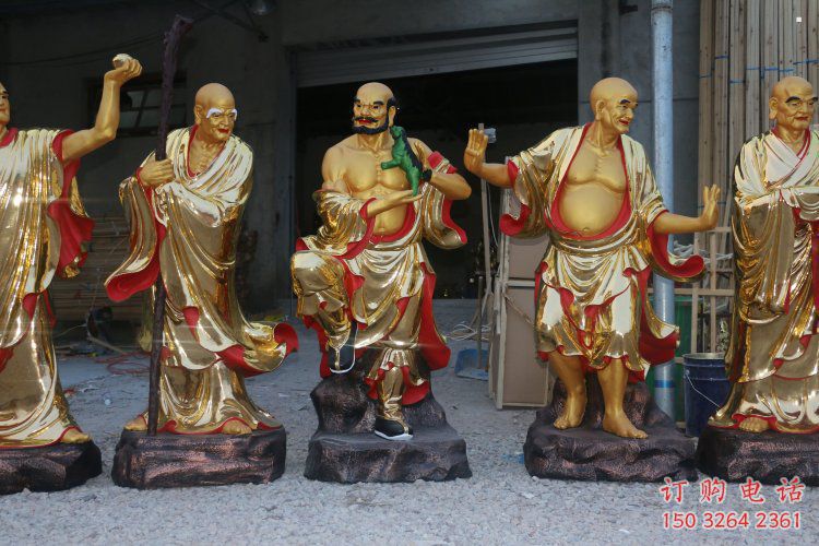 提供十八羅漢神像，現(xiàn)代工藝，彩繪十八羅漢神像生產(chǎn)