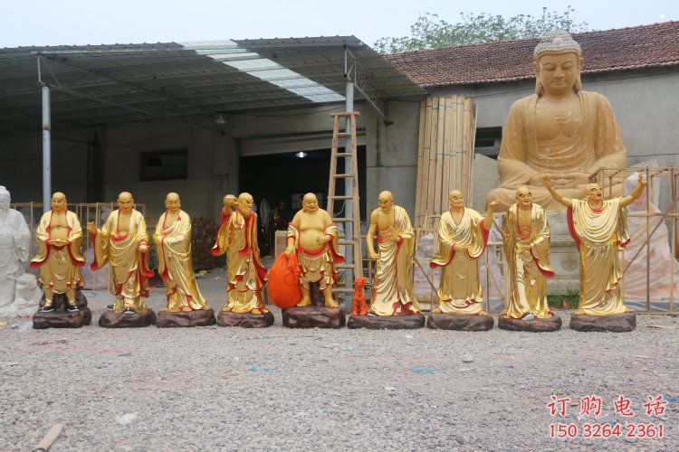 預(yù)定十八羅漢神像，玻璃鋼材質(zhì)，仿古十八羅漢神像廠家