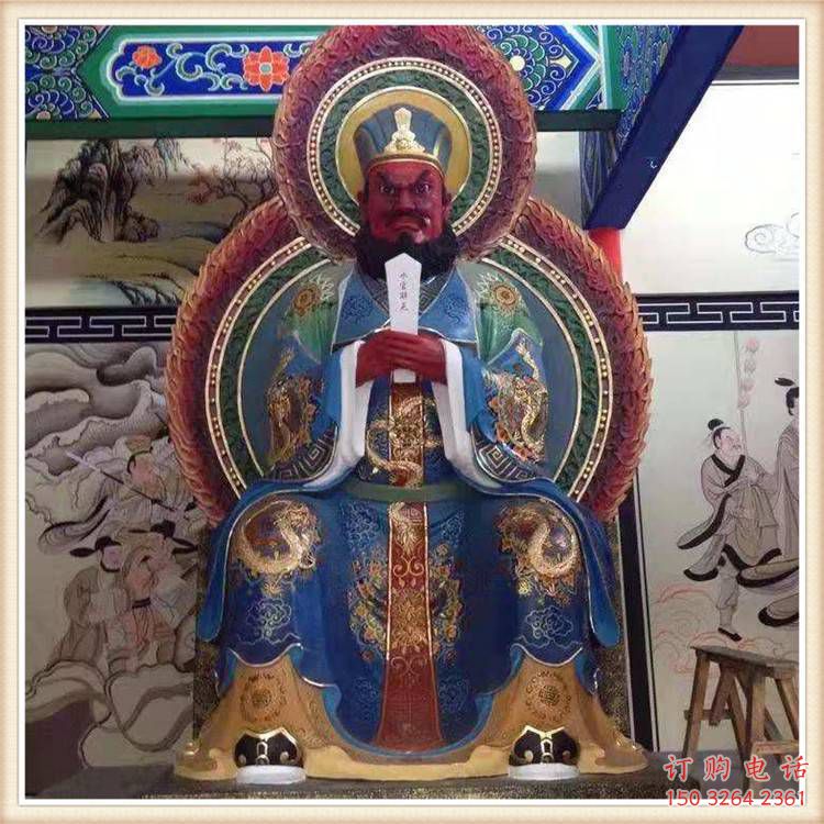 常用三官大帝神像，彩繪工藝，大型三官大帝神像加工