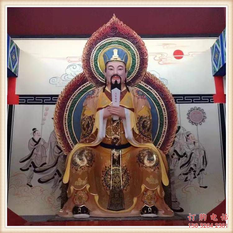 三官大帝神像制作，家用佛像，彩繪三官大帝神像生產(chǎn)