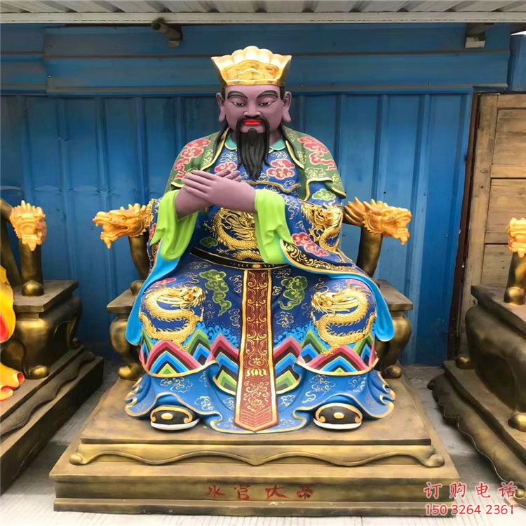 水官大帝神像制作，彩繪工藝，寺廟三官大帝神像廠家