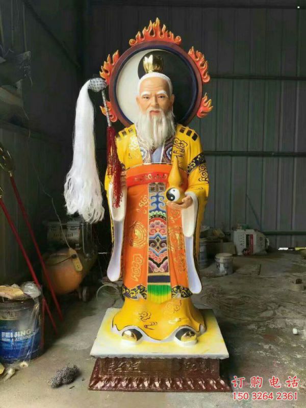 彩繪太上老君神像廠，佛堂擺放，仿銅太上老君神像定做