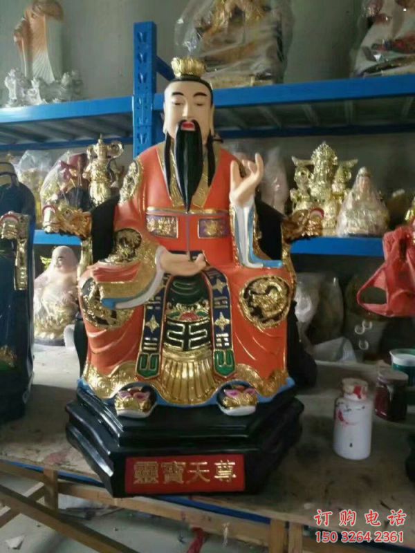承接通天教主神像，鎏金效果，仿銅通天教主神像定做