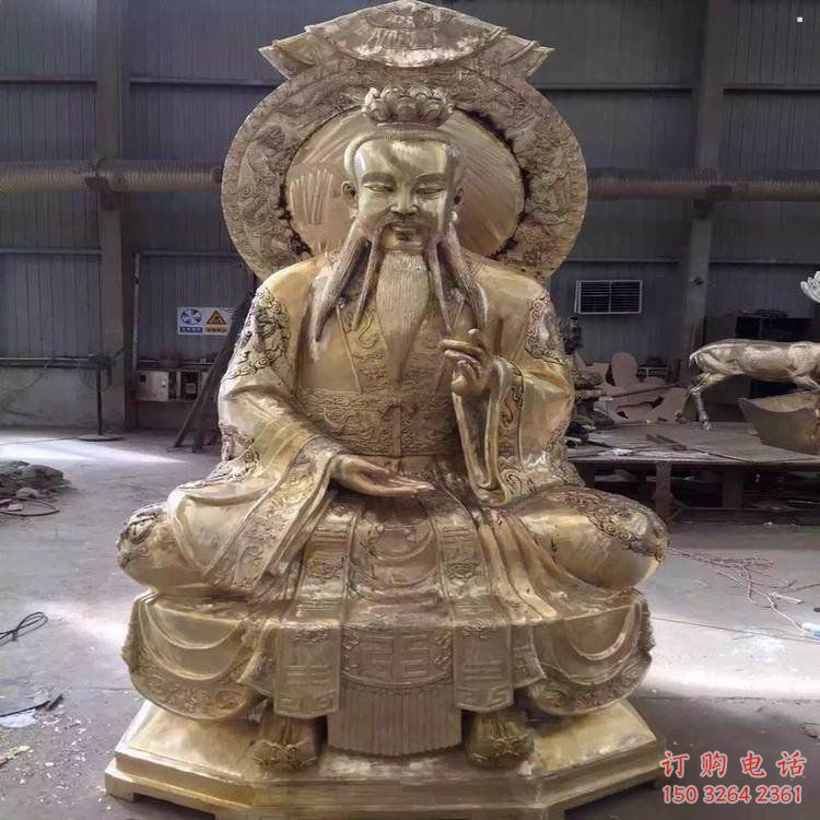 大型通天教主神像廠家，鑄銅工藝，通天教主銅神像廠家