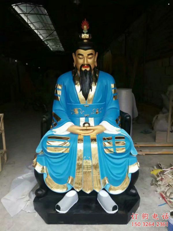 家用元始天尊神像制作，現(xiàn)代工藝，彩繪元始天尊神像生產(chǎn)