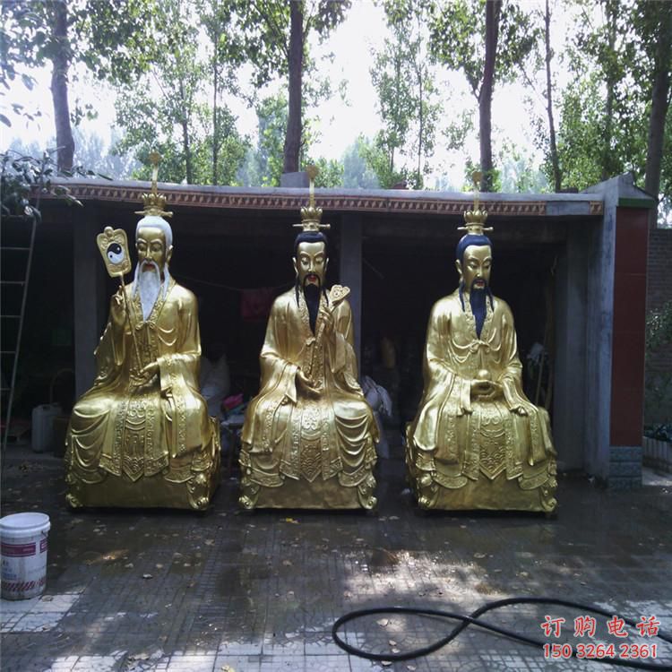 彩繪三清天尊神像廠，鑄銅工藝，寺廟三清天尊神像廠家