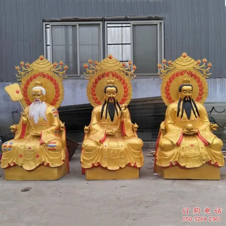 三清天尊神像工廠，銅神像，鑄銅三清天尊神像制作