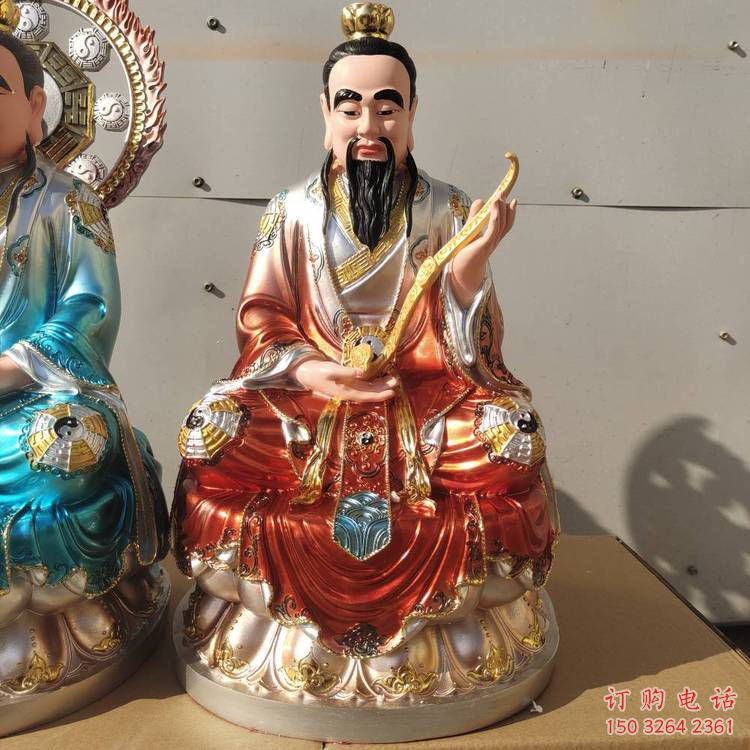 預(yù)定三清天尊神像，鎏金效果，三清天尊神像定做