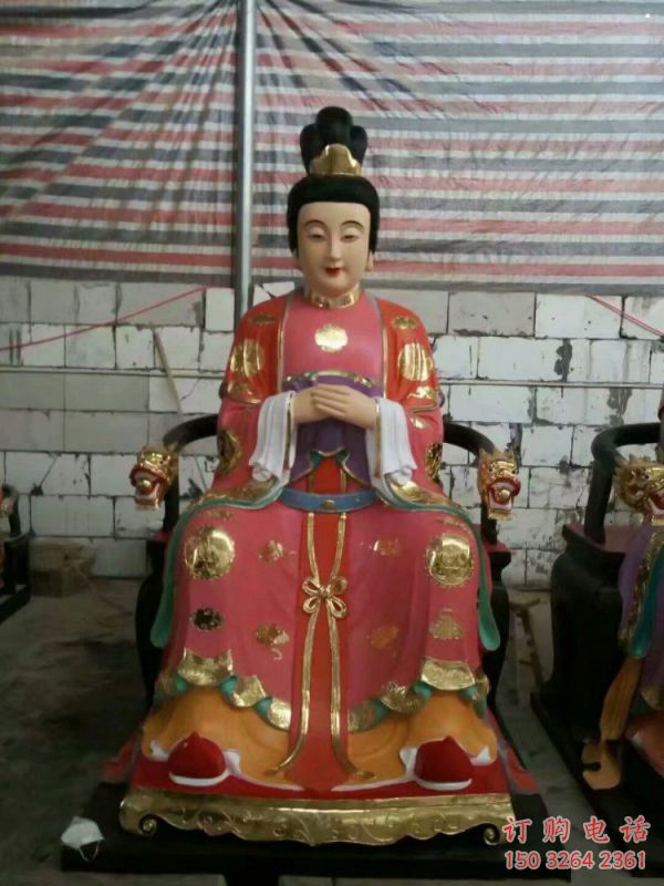 承接三霄奶奶神像，彩繪工藝，仿古三霄奶奶神像廠家