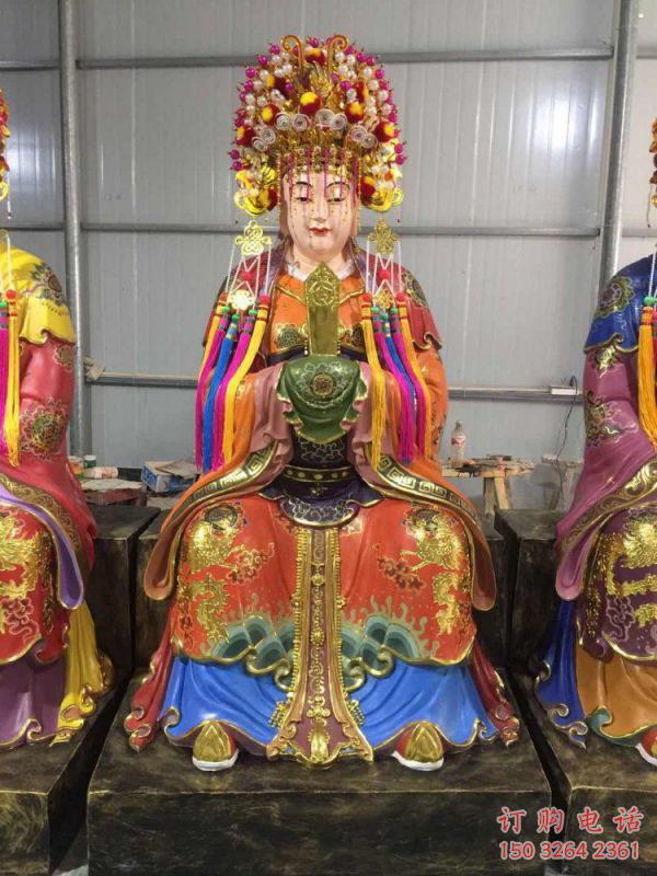 承接三霄奶奶神像，家用神像，仿古三霄奶奶神像廠家
