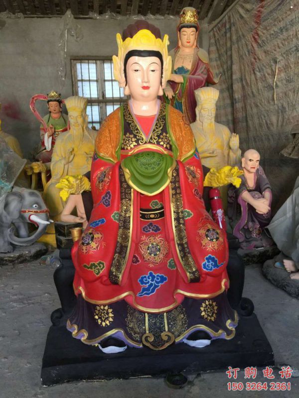 供應(yīng)三霄奶奶神像，彩繪工藝，三霄奶奶神像選用