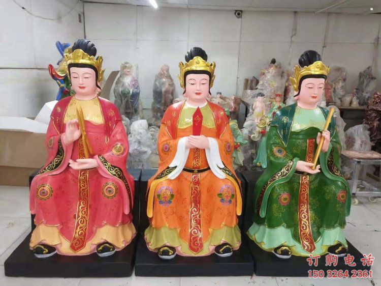 通用三霄奶奶神像，彩繪神像，大型三霄奶奶神像加工