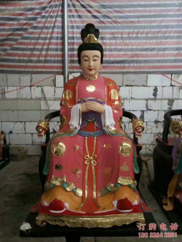 指定三霄奶奶神像，現(xiàn)代工藝，仿銅三霄奶奶神像定做