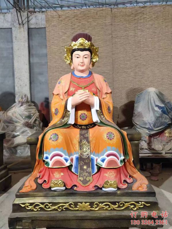 指定三霄奶奶神像，鑄銅工藝，仿古三霄奶奶神像廠家