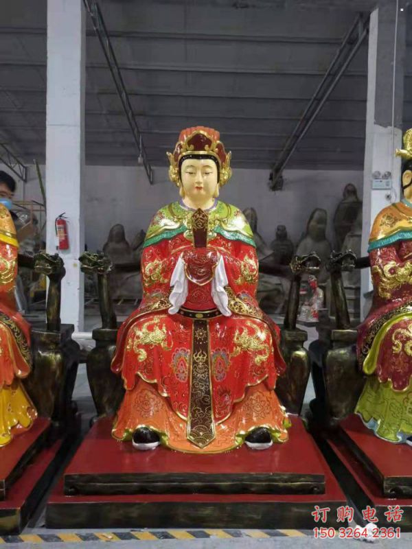 寺廟王母娘娘神像生產(chǎn)，現(xiàn)代工藝，彩繪王母娘娘神像廠