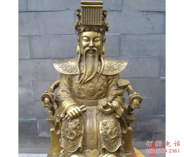 戶外玉皇大帝神像工廠，佛堂擺放，鑄銅玉皇大帝神像生產(chǎn)