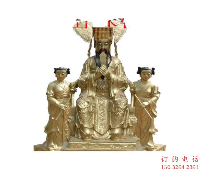 玉皇大帝神像制作，彩繪工藝，寺廟玉皇大帝銅神像廠家