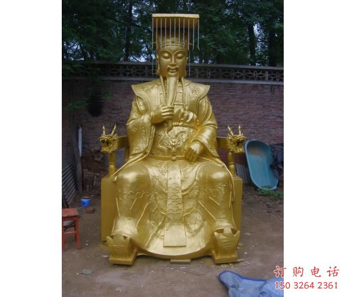 玉皇大帝神像制作，黃銅材質(zhì)，家用玉皇大帝銅神像廠