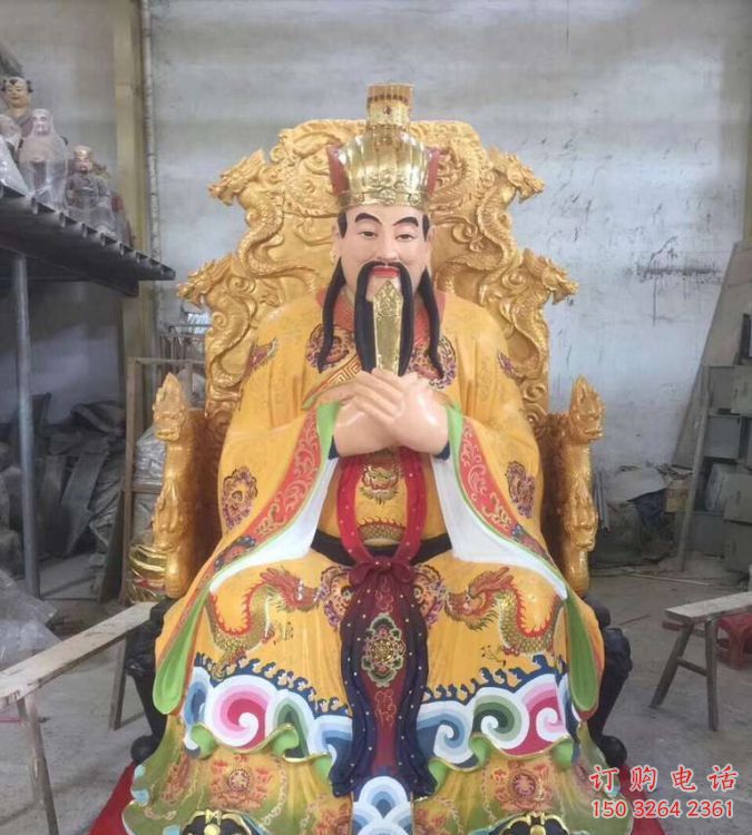 家用玉皇大帝神像制作，彩繪工藝，鑄銅玉皇大帝神像制作