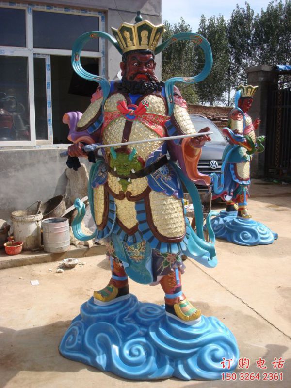大型四大天王神像廠家，玻璃鋼材質(zhì)，四大天王神像承接