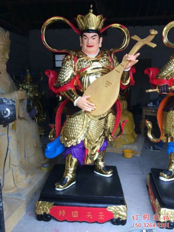 大型四大天王神像廠家，現(xiàn)代工藝，彩繪四大天王神像生產(chǎn)