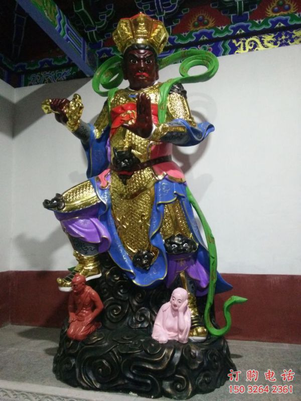 四大天王神像制作，鎏金效果，寺廟四大天王神像廠家