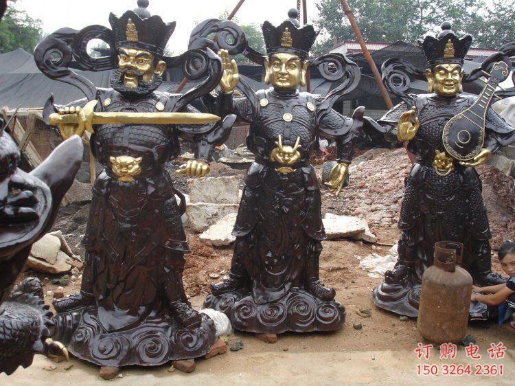 常用四大天王銅神像，家用神像，大型四大天王銅神像加工