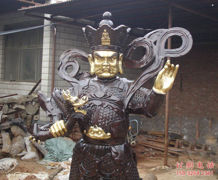 常用四大天王銅神像，仿古神像，家用四大天王銅神像廠