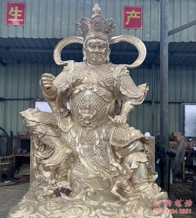 大型四大天王銅神像廠家，彩繪工藝，四大天王銅神像預(yù)用