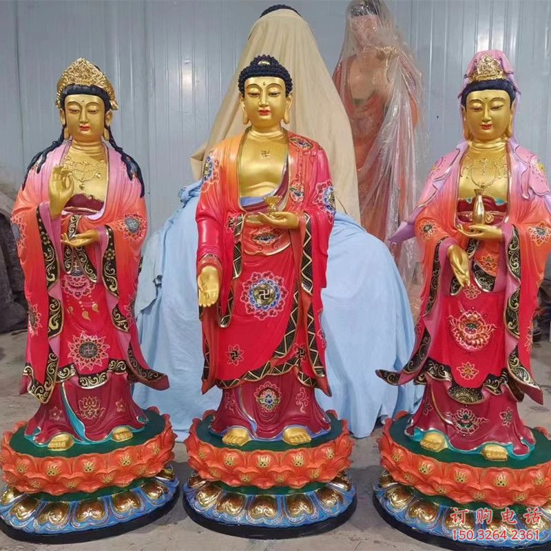 彩繪東方三圣佛像廠，彩繪工藝，鑄銅東方三圣佛像制作