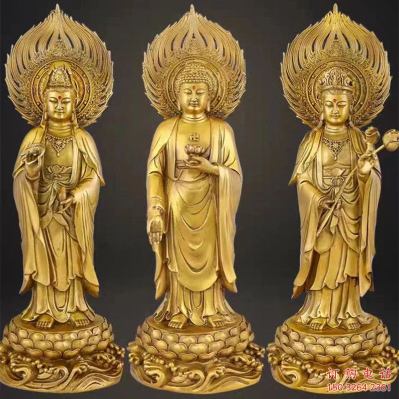 常用東方三圣佛像，仿古神像,鑄銅東方三圣佛像生產(chǎn)